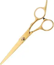 Baluue 1pc Hairdressing Scissors Cutting Barber Hair Scissors Grooming Shears Salon Professional Flat Scissor Hair Trimming Scissors Hair Styling Scissor Stainless Steel Golden