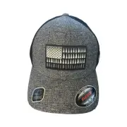 Columbia Mesh Tree Flag Flexfit Ball Cap, Gray/Black, S/M