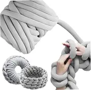 Arm Knitting Yarn 250g Light Grey Chunky Yarn for Crochet Soft Thick Washable Blanket for Pet Bed Sofa Blanket Arm Knitting