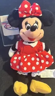 DISNEY 1999 Plush MINNIE Bean Bag 8" Plush The Disney Store New w/ Tag MWMT Toy