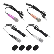 4Pcs Mini Microphone Mic Tiny Microphone Sponge Cover Hot Pink/Black/Silver/Gold