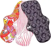 WATIIFUFU Sanitary Napkins Set Reusable Bamboo Charcoal Menstrual Snaps Leak-proof for Heavy Periods Comfortable As Postpartum Light