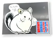 Chinchilla Sticker from Japan Cute Fluffy White Quirky Fun B-Side Label