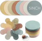 Tanlade Multicolor Poly Spot Markers 5 Inches Carpet Floor Round Spots Markers Floor Dots for Classroom Flexible Carpet Dots for Classroom Decoration Elementary School Preschool(40 Pcs, Cute Style)