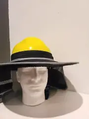 Hard Hat Sun Shade Visor Full Brim Mesh Neck HI VIS REFLECTIVE STRIPE