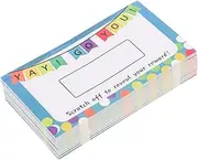 VILLFUL 100 Pcs Scratch Card Scratch Off Tickets Teacher Reward Card Reward Punch Cards Reward Chart for DIY Scratch Off Cards Christmas Scratch Off Cards Scratch Off Stickers