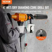 Core Drill Bit, 4" Wet/Dry Diamond Core Drill Bits for Brick and Block, Concrete Core Drill Bit with Pilot Bit Adapter and Saw Blade, 9.5" Drilling Depth, 5/8"-11 Inner Thread, Laser Welding