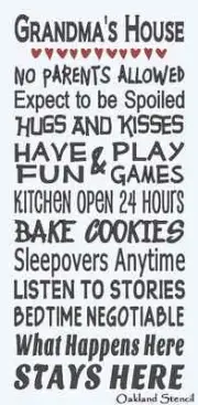 Primitive STENCIL**Grandma's House**Typography Subway for Signs Large 12"x 24"