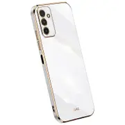 For Samsung Galaxy F13 4G Electroplating Golden Edge TPU Protective Cover Fall-proof Phone Case