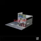 1:64 Diorama Japanese Commercial LED Building Car Parking Lot Garage Scene Model