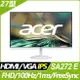 【hd數位3c】ACER SA272 E(1A1H/1ms/IPS/100Hz/FreeSync)抗閃系列.白色【下標前請先詢問 有無庫存】