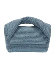 medium Twister raffia top-handle bag One size Blue