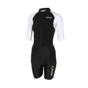 Zone3 Lava Women's Long Distance Short Sleeve Trisuit - Black / White Size S