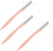 FOMIYES Makeup Tool Kit 3pcs Eyebrow Razors Stainless Steel Pp Handle for Women Men