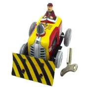 Retro Wind Up Pushdozer Toy Model Figurine Desk Clockworks Toy For Adult and