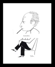 1928-rpt JASCHA HEIFETZ Violinist Lithuanian Cigarette Smoking Caricature MATTED