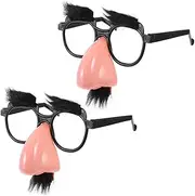 [CORHAD] 2pcs Beard Glasses Funny Sunglasses for Adults Halloween Glasses Eyes Halloween Glasses for Adults Halloween Sunglasses for Adults April Fools Day Glasses Black Plastic