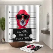 Funny Bad Girl Dog Shower Curtain