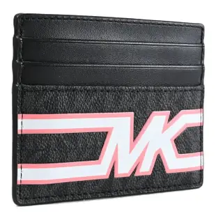 【Michael Kors】經典MK LOGO拼接信用卡名片夾隨身卡夾(黑灰)