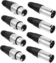 ERINGOGO 1 3 Male and Female XLR Pin Connector Durable Microphone Plug with Solder for Audio Equipment and Recording Connections Compact and Easy to Assemble