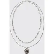Mens 2 Pack Pendant Chain In Silver