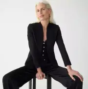 NEW J. CREW $198 BLACK STRETCH TWILL GOING OUT BLAZER SZ 4