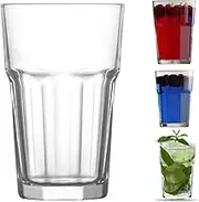 BOHEM'S Drinking Glasses, 12 Ounce Glass Water Cups, Glasses Drinking Set of 4, Stackable Glasses, Highball Glasses, Heavy Base Tumblers, Water Glasses for Soda, Juice, Milk, Coke,