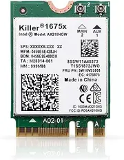 AX1675x Wi-Fi 6E Killer Series Tri Band 2.4/5/6 GHz Upgrade | 2.4 Gbps | Bluetooth 5.3 Support | M.2 PCIe | 802.11ax No vPro Performance & Gaming Model AX210.NGWG.NVX