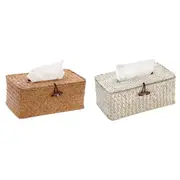 Tissue Box Cover Large Rectangle Bathroom Storage Seagrass Woven Paper Holder