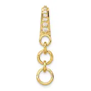 14k Yellow Gold 1/8 Ct. Lab Grown Diamond VS/SI+ G+ Dangle Circle Chain Slide Pendant