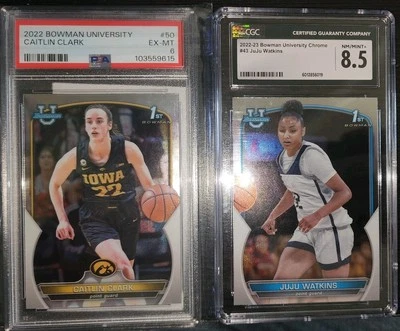 2022-23 Bowman University Chrome Basketball Base Set (Caitlin/JuJu Graded)