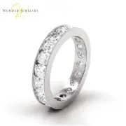 4ctw Cushion Diamond Channel Set Eternity Band in Platinum (F-G/VS2)