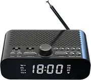 LOUJIN Digital Bedside DAB/FM Clock Radio with BT Streaming Play,Jumbo LED Display,Dual Alarm,Long Work time reable Battery,Hi-Fi Speaker with woofer Unit