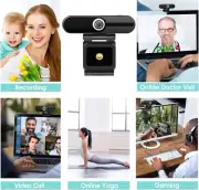 New UHD 4K Computer Webcam With Mic Privacy Shutter Noise Reduction Fast Ship