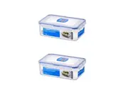 2x Locknlock 1L Airtight Classic Rectangle Food Storage Container Organiser CLR