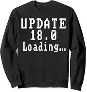 [X.Style] Update 18.0 Loading... 18th Birthday Funny Retro Pixel Nerd Sweatshirt ds1477 Sweater (S) Black