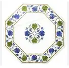 21" white Marble Sofa Side Table Top Antique Design Inlay Work Bed Side Table