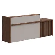 Modern Furniture KNOX 240cm Reception Desk Right Panel - Walnut