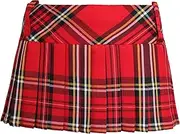 [CRAZY CHICK] Ladies Women Girls Scottish 9 Inches Tartan Check Pleated Mini Short Kilt Skirt 6 Colours