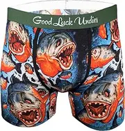 [Good Luck Sock] Good Luck Undies Men's Piranhas Boxer Brief Underwear