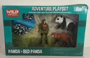 Wild Republic Adventure Playset Panda & Red Panda 4 Pieces Toy Moveable Man NIB