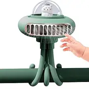 Pram Fan for Baby – Cool & Calm Adventures for Your Little One with Safe 3-Speed Stroller Fan, Rechargeable USB-C Pram Fans Australia, Cute Bear Design – Up to 10 Hours Battery Life by TotEase (Green)