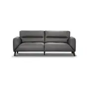 Downy Genuine Leather Sofa 3 Seater Upholstered Lounge Couch - Gunmetal