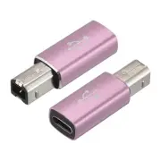USB C Female to MIDI Convert Adapter, Type-C to USB B Adapter Rose Golden