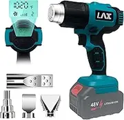 L1NXIXI Battery Heat Gun for Makita 18 V, 50-550 °C Manual Heat Gun with Digital LCD Display, Adjustable Temperature & Air Control with 4 Stainless Steel Nozzles for DIY, Crafts, Peel Off