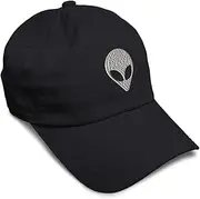 [Speedy Pros] Custom Soft Baseball Cap Silver Alien Face Embroidery Dad Hats for Men & Women