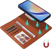 [Umlovecase] for Samsung A35 5G Case,for Galaxy A35 5G Wallet Case,2 in 1 Detachable Wallet Phone Cover[RFID Blocking] PU Leather Flip Kickstand Shockproof Protective Phone Cover-Brown
