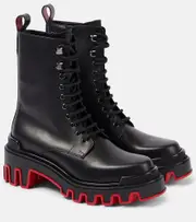 [Christian Louboutin] Christian Louboutin Dune Trott Alta leather combat boots AU 5 black