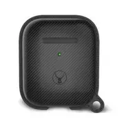 Bon.Elk Carbon Case for Apple AirPods LED/TPU Bumper Drop Proof Cover Black