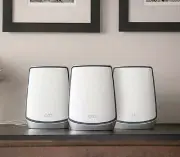 NEW NETGEAR Orbi AX6000 3 x Tri-Band Mesh WiFi 6 System 3pack Black Wi-Fi 2.4GHz